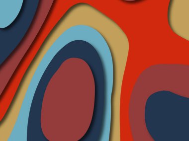 Renkli oyma sanat. Kağıt arka plan şekilleri kesim kağıdı ile kesin. İş sunumları, el ilanları, afişler, davetler için şablon tasarım düzen