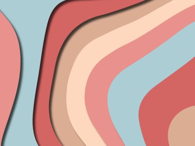 Renkli oyma sanat. Kağıt arka plan şekilleri kesim kağıdı ile kesin. İş sunumları, el ilanları, afişler, davetler için şablon tasarım düzen