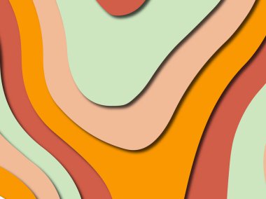 Renkli oyma sanat. Kağıt arka plan şekilleri kesim kağıdı ile kesin. İş sunumları, el ilanları, afişler, davetler için şablon tasarım düzen