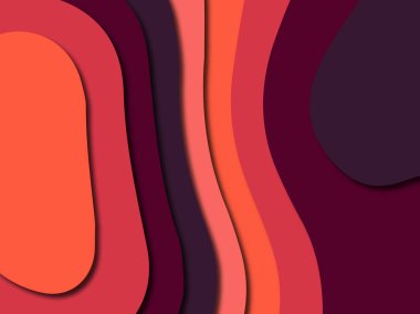 Renkli oyma sanat. Kağıt arka plan şekilleri kesim kağıdı ile kesin. İş sunumları, el ilanları, afişler, davetler için şablon tasarım düzen