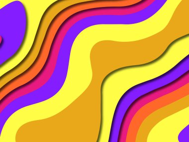 Renkli oyma sanat. Kağıt arka plan şekilleri kesim kağıdı ile kesin. İş sunumları, el ilanları, afişler, davetler için şablon tasarım düzen