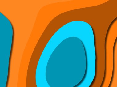 Renkli oyma sanat. Kağıt arka plan şekilleri kesim kağıdı ile kesin. İş sunumları, el ilanları, afişler, davetler için şablon tasarım düzen