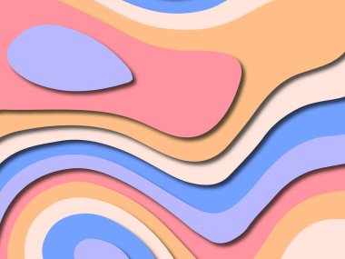 Renkli oyma sanat. Kağıt arka plan şekilleri kesim kağıdı ile kesin. İş sunumları, el ilanları, afişler, davetler için şablon tasarım düzen