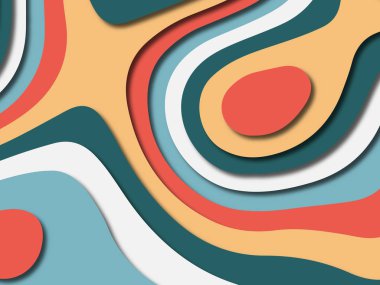 Renkli oyma sanat. Kağıt arka plan şekilleri kesim kağıdı ile kesin. İş sunumları, el ilanları, afişler, davetler için şablon tasarım düzen