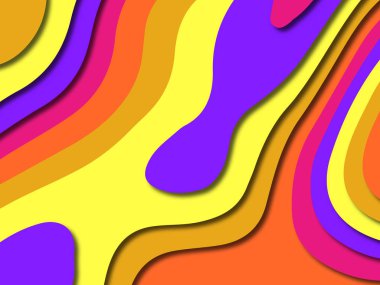 Renkli oyma sanat. Kağıt arka plan şekilleri kesim kağıdı ile kesin. İş sunumları, el ilanları, afişler, davetler için şablon tasarım düzen