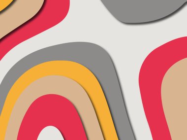 Renkli oyma sanat. Kağıt arka plan şekilleri kesim kağıdı ile kesin. İş sunumları, el ilanları, afişler, davetler için şablon tasarım düzen