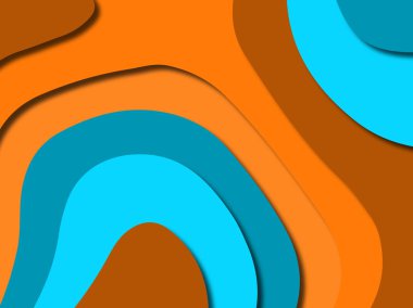 Renkli oyma sanat. Kağıt arka plan şekilleri kesim kağıdı ile kesin. İş sunumları, el ilanları, afişler, davetler için şablon tasarım düzen