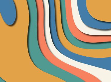 Renkli oyma sanat. Kağıt arka plan şekilleri kesim kağıdı ile kesin. İş sunumları, el ilanları, afişler, davetler için şablon tasarım düzen