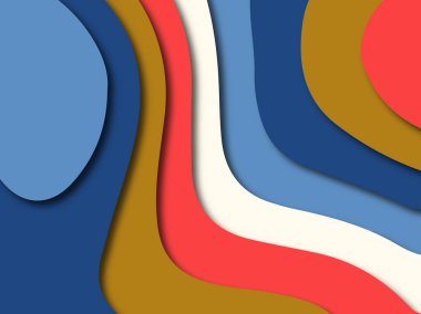 Renkli oyma sanat. Kağıt arka plan şekilleri kesim kağıdı ile kesin. İş sunumları, el ilanları, afişler, davetler için şablon tasarım düzen