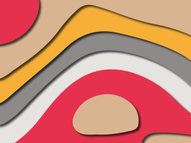 Renkli oyma sanat. Kağıt arka plan şekilleri kesim kağıdı ile kesin. İş sunumları, el ilanları, afişler, davetler için şablon tasarım düzen