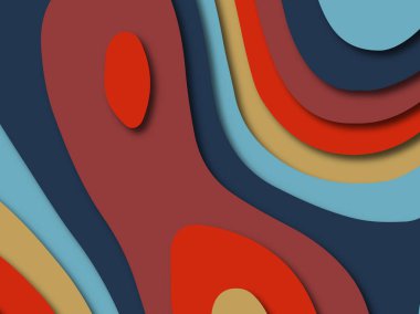 Renkli oyma sanat. Kağıt arka plan şekilleri kesim kağıdı ile kesin. İş sunumları, el ilanları, afişler, davetler için şablon tasarım düzen