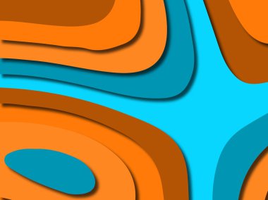 Renkli oyma sanat. Kağıt arka plan şekilleri kesim kağıdı ile kesin. İş sunumları, el ilanları, afişler, davetler için şablon tasarım düzen