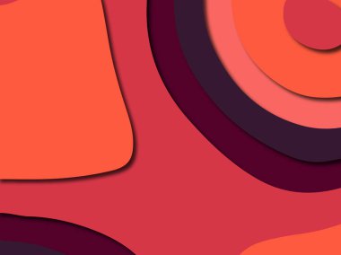 Renkli oyma sanat. Kağıt arka plan şekilleri kesim kağıdı ile kesin. İş sunumları, el ilanları, afişler, davetler için şablon tasarım düzen