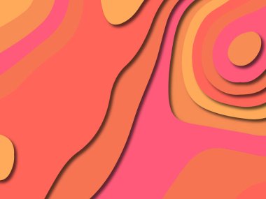 Renkli oyma sanat. Kağıt arka plan şekilleri kesim kağıdı ile kesin. İş sunumları, el ilanları, afişler, davetler için şablon tasarım düzen