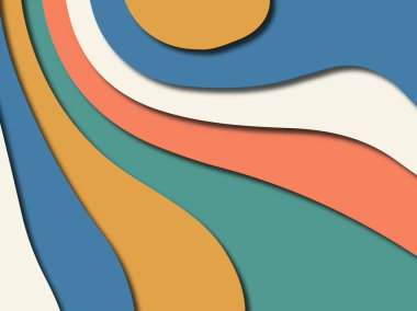 Renkli oyma sanat. Kağıt arka plan şekilleri kesim kağıdı ile kesin. İş sunumları, el ilanları, afişler, davetler için şablon tasarım düzen