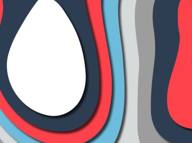 Renkli oyma sanat. Kağıt arka plan şekilleri kesim kağıdı ile kesin. İş sunumları, el ilanları, afişler, davetler için şablon tasarım düzen