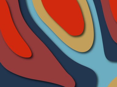 Renkli oyma sanat. Kağıt arka plan şekilleri kesim kağıdı ile kesin. İş sunumları, el ilanları, afişler, davetler için şablon tasarım düzen