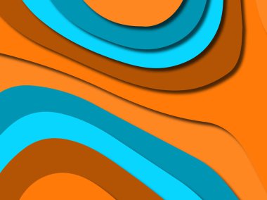 Renkli oyma sanat. Kağıt arka plan şekilleri kesim kağıdı ile kesin. İş sunumları, el ilanları, afişler, davetler için şablon tasarım düzen