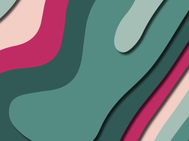 Renkli oyma sanat. Kağıt arka plan şekilleri kesim kağıdı ile kesin. İş sunumları, el ilanları, afişler, davetler için şablon tasarım düzen