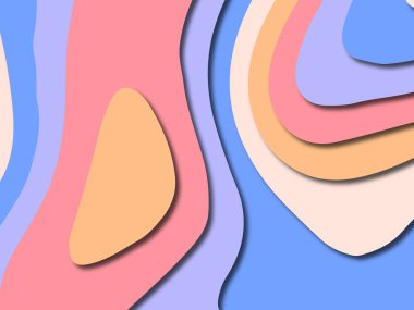 Renkli oyma sanat. Kağıt arka plan şekilleri kesim kağıdı ile kesin. İş sunumları, el ilanları, afişler, davetler için şablon tasarım düzen