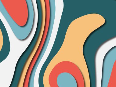 Renkli oyma sanat. Kağıt arka plan şekilleri kesim kağıdı ile kesin. İş sunumları, el ilanları, afişler, davetler için şablon tasarım düzen