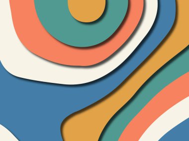 Renkli oyma sanat. Kağıt arka plan şekilleri kesim kağıdı ile kesin. İş sunumları, el ilanları, afişler, davetler için şablon tasarım düzen