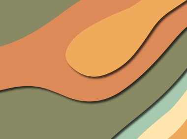 Renkli oyma sanat. Kağıt arka plan şekilleri kesim kağıdı ile kesin. İş sunumları, el ilanları, afişler, davetler için şablon tasarım düzen