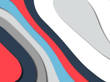 Renkli oyma sanat. Kağıt arka plan şekilleri kesim kağıdı ile kesin. İş sunumları, el ilanları, afişler, davetler için şablon tasarım düzen