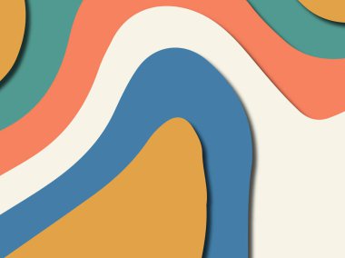 Renkli oyma sanat. Kağıt arka plan şekilleri kesim kağıdı ile kesin. İş sunumları, el ilanları, afişler, davetler için şablon tasarım düzen