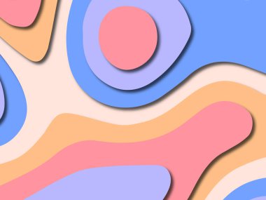 Renkli oyma sanat. Kağıt arka plan şekilleri kesim kağıdı ile kesin. İş sunumları, el ilanları, afişler, davetler için şablon tasarım düzen