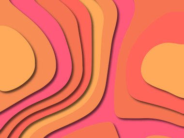 Renkli oyma sanat. Kağıt arka plan şekilleri kesim kağıdı ile kesin. İş sunumları, el ilanları, afişler, davetler için şablon tasarım düzen