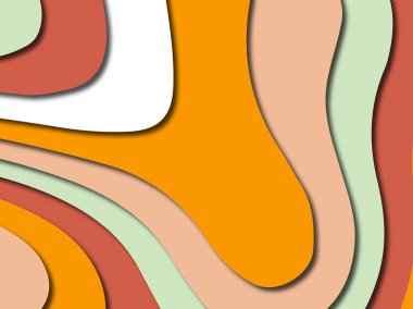 Renkli oyma sanat. Kağıt arka plan şekilleri kesim kağıdı ile kesin. İş sunumları, el ilanları, afişler, davetler için şablon tasarım düzen