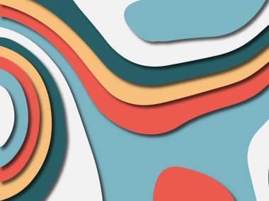 Renkli oyma sanat. Kağıt arka plan şekilleri kesim kağıdı ile kesin. İş sunumları, el ilanları, afişler, davetler için şablon tasarım düzen