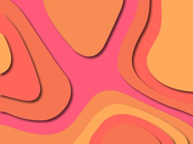 Renkli oyma sanat. Kağıt arka plan şekilleri kesim kağıdı ile kesin. İş sunumları, el ilanları, afişler, davetler için şablon tasarım düzen