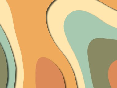 Renkli oyma sanat. Kağıt arka plan şekilleri kesim kağıdı ile kesin. İş sunumları, el ilanları, afişler, davetler için şablon tasarım düzen