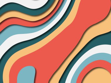 Renkli oyma sanat. Kağıt arka plan şekilleri kesim kağıdı ile kesin. İş sunumları, el ilanları, afişler, davetler için şablon tasarım düzen