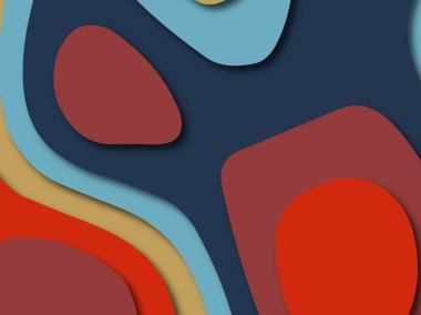 Renkli oyma sanat. Kağıt arka plan şekilleri kesim kağıdı ile kesin. İş sunumları, el ilanları, afişler, davetler için şablon tasarım düzen