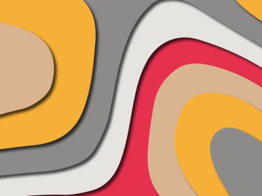 Renkli oyma sanat. Kağıt arka plan şekilleri kesim kağıdı ile kesin. İş sunumları, el ilanları, afişler, davetler için şablon tasarım düzen