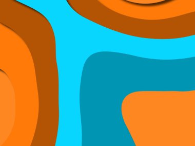 Renkli oyma sanat. Kağıt arka plan şekilleri kesim kağıdı ile kesin. İş sunumları, el ilanları, afişler, davetler için şablon tasarım düzen