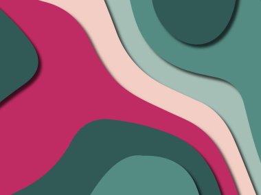 Renkli oyma sanat. Kağıt arka plan şekilleri kesim kağıdı ile kesin. İş sunumları, el ilanları, afişler, davetler için şablon tasarım düzen