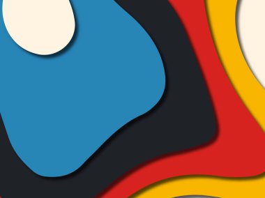 Renkli oyma sanat. Kağıt arka plan şekilleri kesim kağıdı ile kesin. İş sunumları, el ilanları, afişler, davetler için şablon tasarım düzen