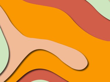 Renkli oyma sanat. Kağıt arka plan şekilleri kesim kağıdı ile kesin. İş sunumları, el ilanları, afişler, davetler için şablon tasarım düzen