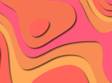 Renkli oyma sanat. Kağıt arka plan şekilleri kesim kağıdı ile kesin. İş sunumları, el ilanları, afişler, davetler için şablon tasarım düzen