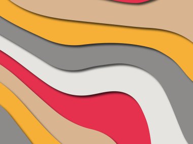 Renkli oyma sanat. Kağıt arka plan şekilleri kesim kağıdı ile kesin. İş sunumları, el ilanları, afişler, davetler için şablon tasarım düzen