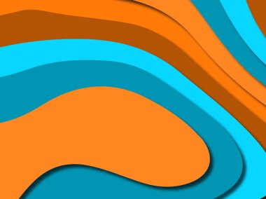 Renkli oyma sanat. Kağıt arka plan şekilleri kesim kağıdı ile kesin. İş sunumları, el ilanları, afişler, davetler için şablon tasarım düzen