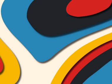 Renkli oyma sanat. Kağıt arka plan şekilleri kesim kağıdı ile kesin. İş sunumları, el ilanları, afişler, davetler için şablon tasarım düzen