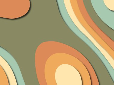 Renkli oyma sanat. Kağıt arka plan şekilleri kesim kağıdı ile kesin. İş sunumları, el ilanları, afişler, davetler için şablon tasarım düzen