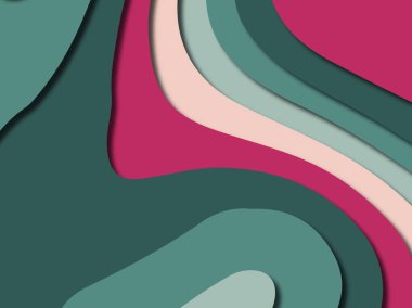 Renkli oyma sanat. Kağıt arka plan şekilleri kesim kağıdı ile kesin. İş sunumları, el ilanları, afişler, davetler için şablon tasarım düzen