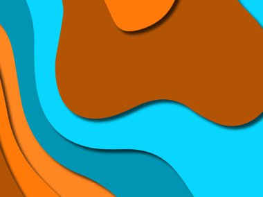 Renkli oyma sanat. Kağıt arka plan şekilleri kesim kağıdı ile kesin. İş sunumları, el ilanları, afişler, davetler için şablon tasarım düzen