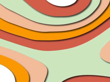 Renkli oyma sanat. Kağıt arka plan şekilleri kesim kağıdı ile kesin. İş sunumları, el ilanları, afişler, davetler için şablon tasarım düzen